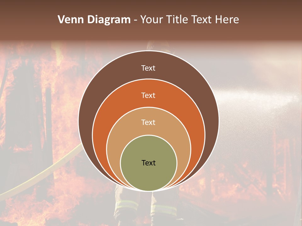 A Firefighter Spraying Water On A Fire PowerPoint Template