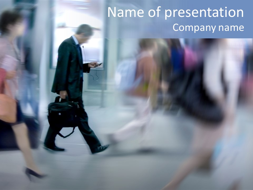 A Blurry Photo Of A Man In A Business Suit PowerPoint Template