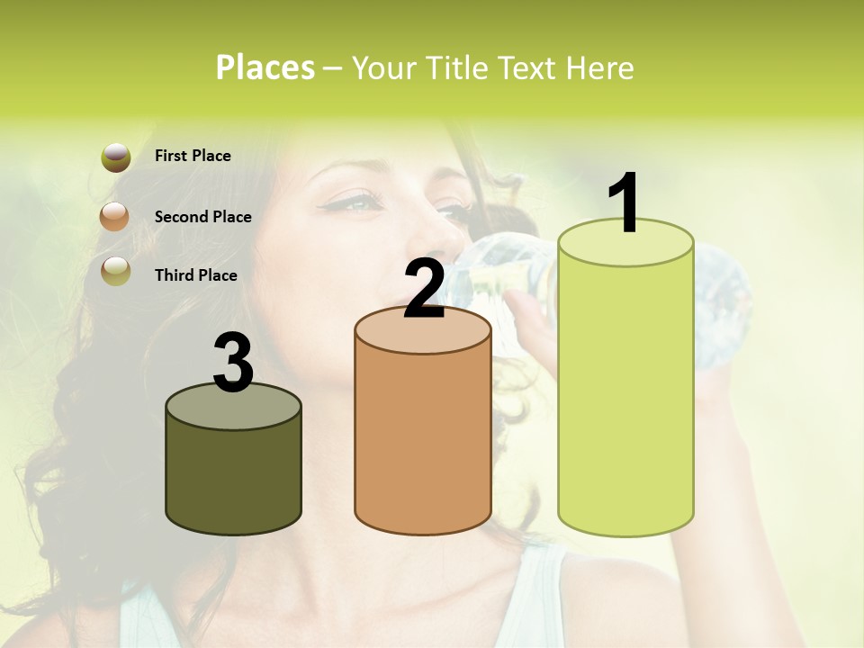 A Woman Drinking Water From A Plastic Bottle PowerPoint Template