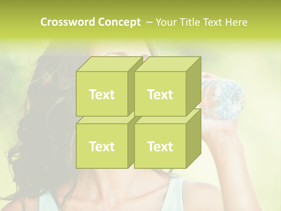 A Woman Drinking Water From A Plastic Bottle PowerPoint Template