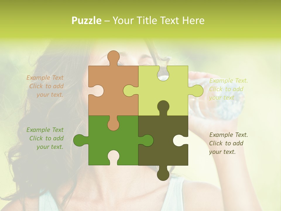 A Woman Drinking Water From A Plastic Bottle PowerPoint Template