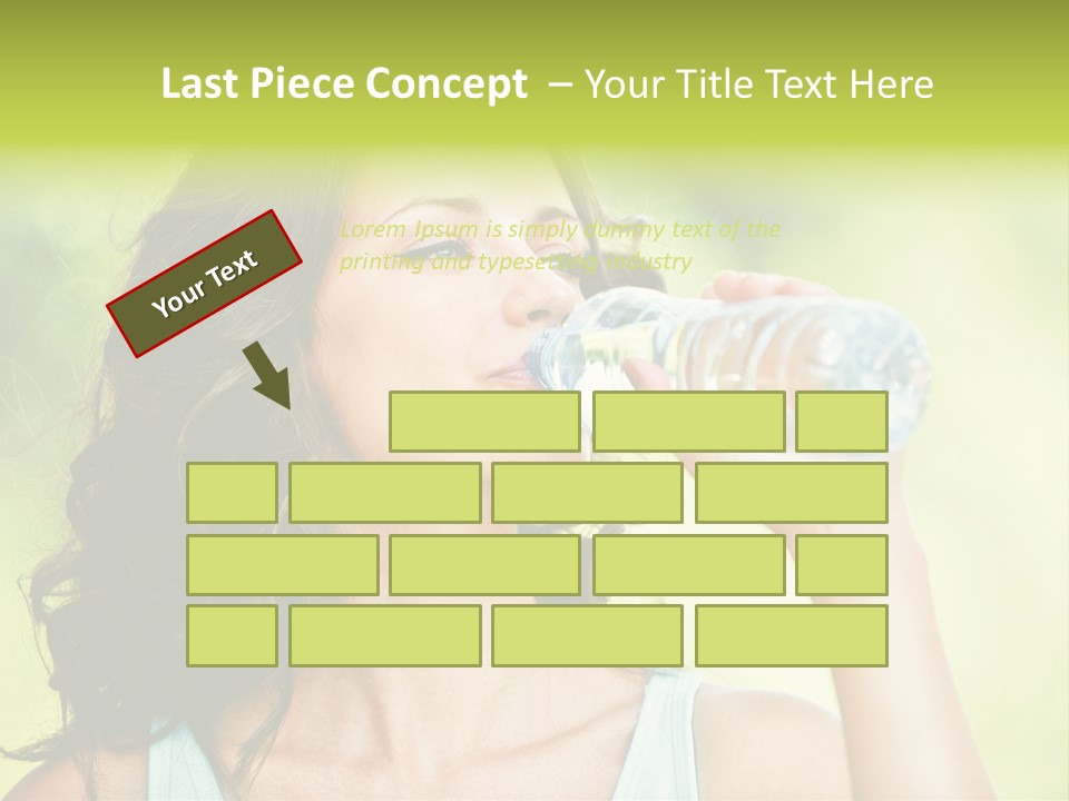 A Woman Drinking Water From A Plastic Bottle PowerPoint Template