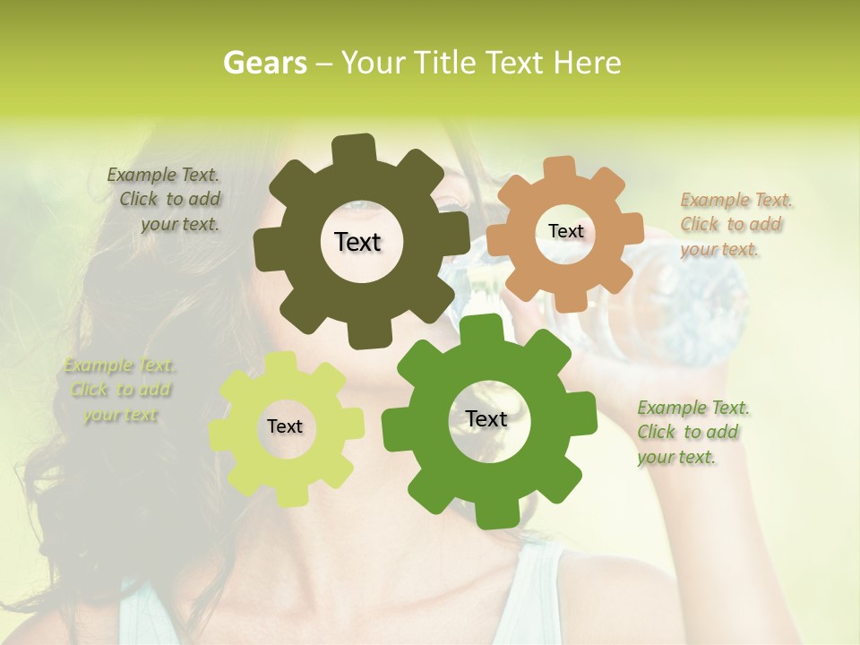 A Woman Drinking Water From A Plastic Bottle PowerPoint Template