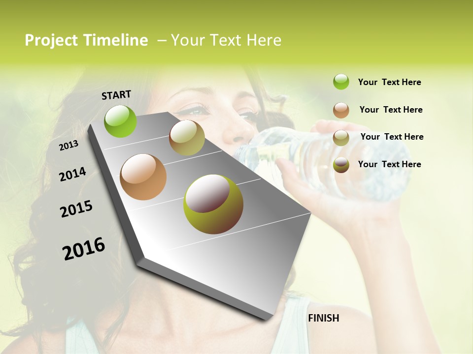 A Woman Drinking Water From A Plastic Bottle PowerPoint Template