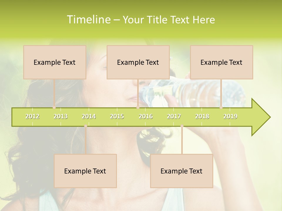 A Woman Drinking Water From A Plastic Bottle PowerPoint Template