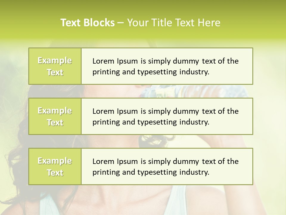 A Woman Drinking Water From A Plastic Bottle PowerPoint Template