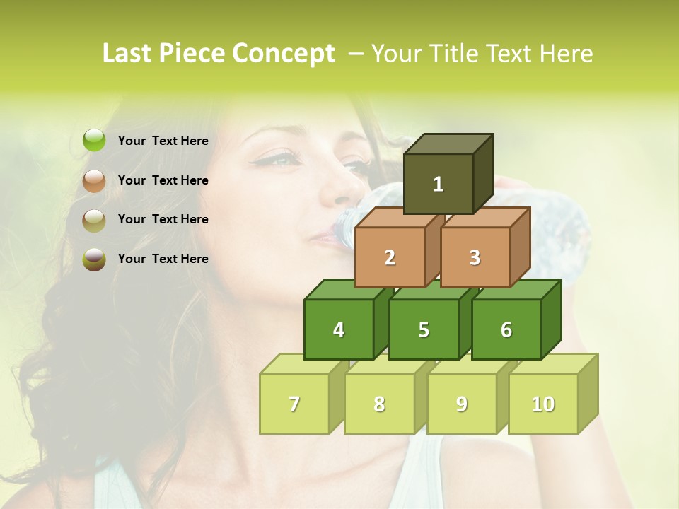 A Woman Drinking Water From A Plastic Bottle PowerPoint Template