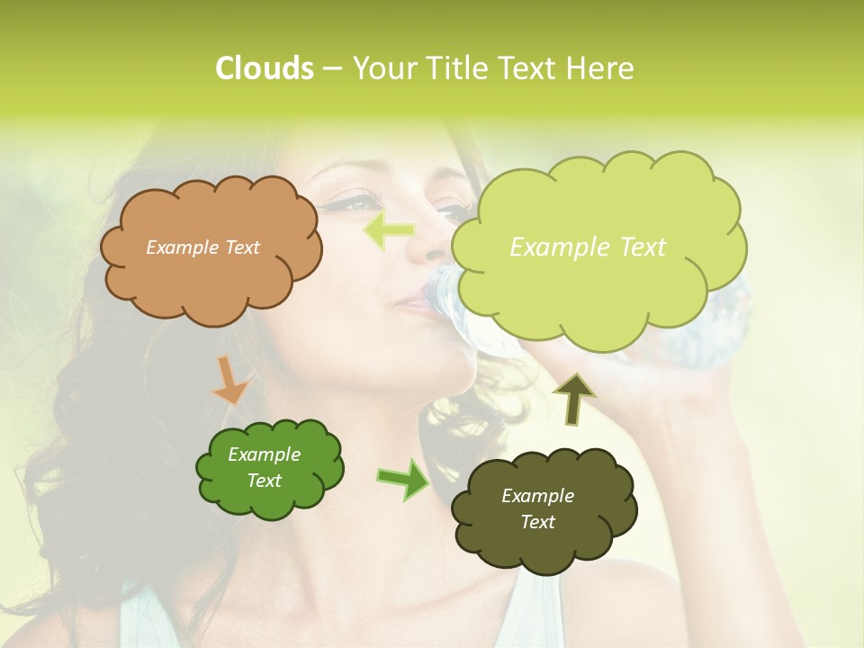 A Woman Drinking Water From A Plastic Bottle PowerPoint Template