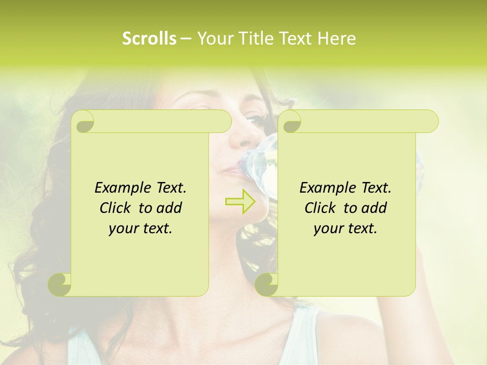 A Woman Drinking Water From A Plastic Bottle PowerPoint Template