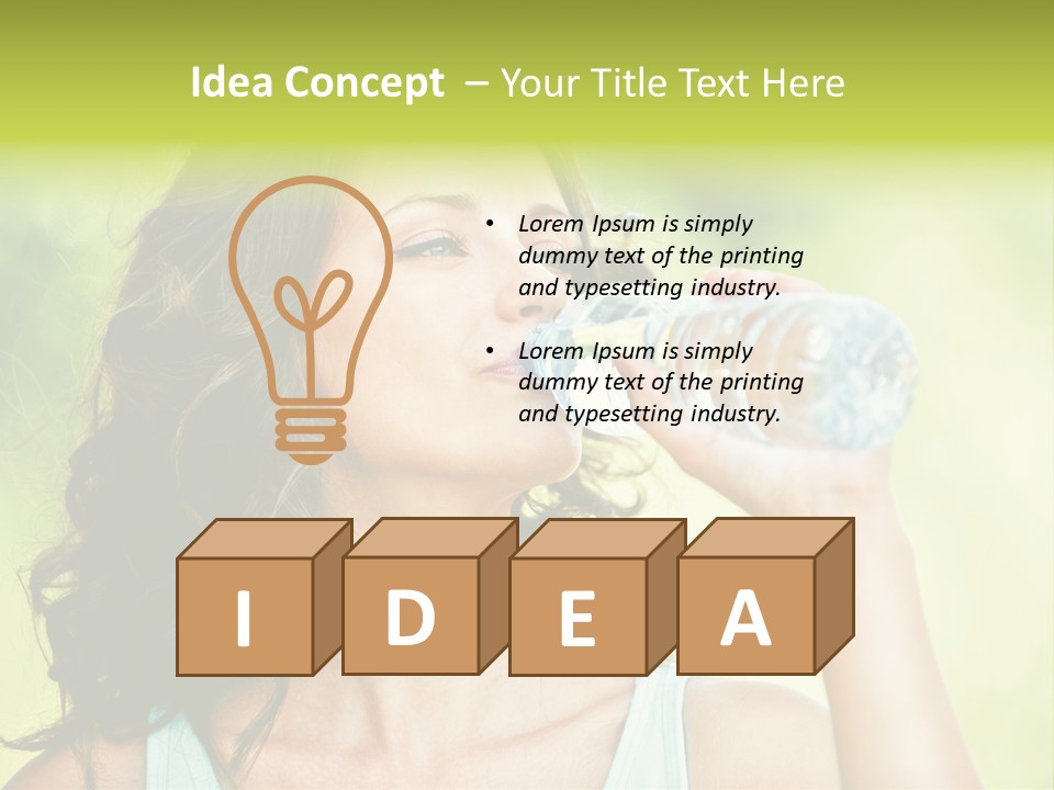 A Woman Drinking Water From A Plastic Bottle PowerPoint Template