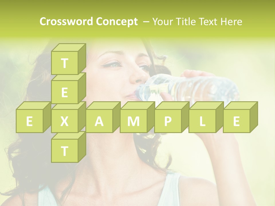 A Woman Drinking Water From A Plastic Bottle PowerPoint Template