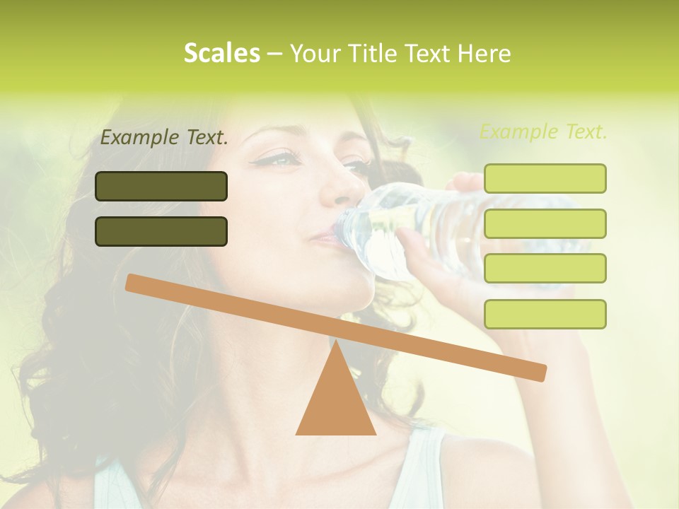 A Woman Drinking Water From A Plastic Bottle PowerPoint Template