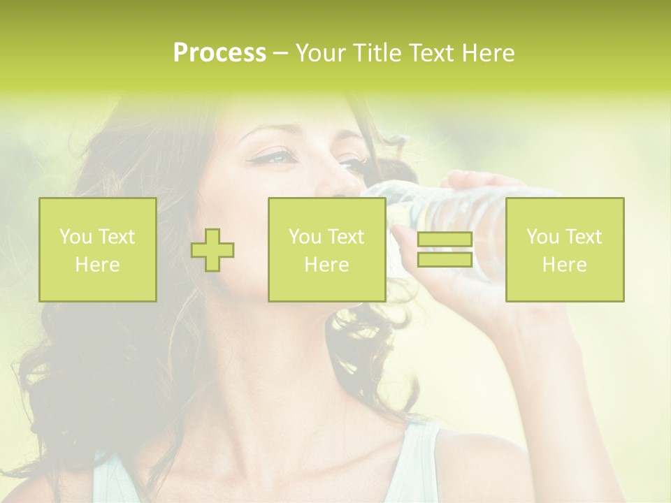 A Woman Drinking Water From A Plastic Bottle PowerPoint Template