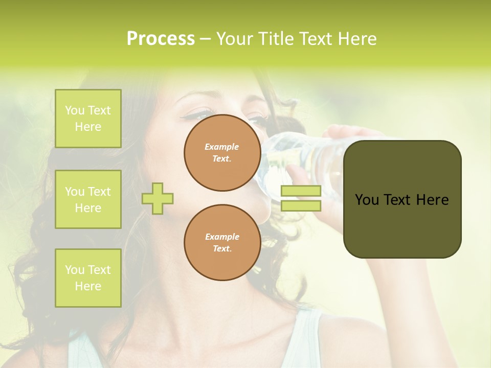A Woman Drinking Water From A Plastic Bottle PowerPoint Template