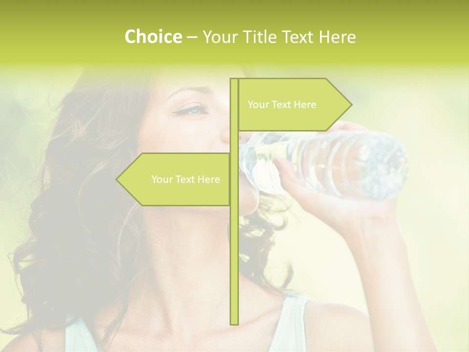 A Woman Drinking Water From A Plastic Bottle PowerPoint Template