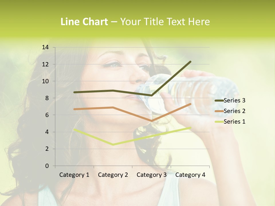 A Woman Drinking Water From A Plastic Bottle PowerPoint Template