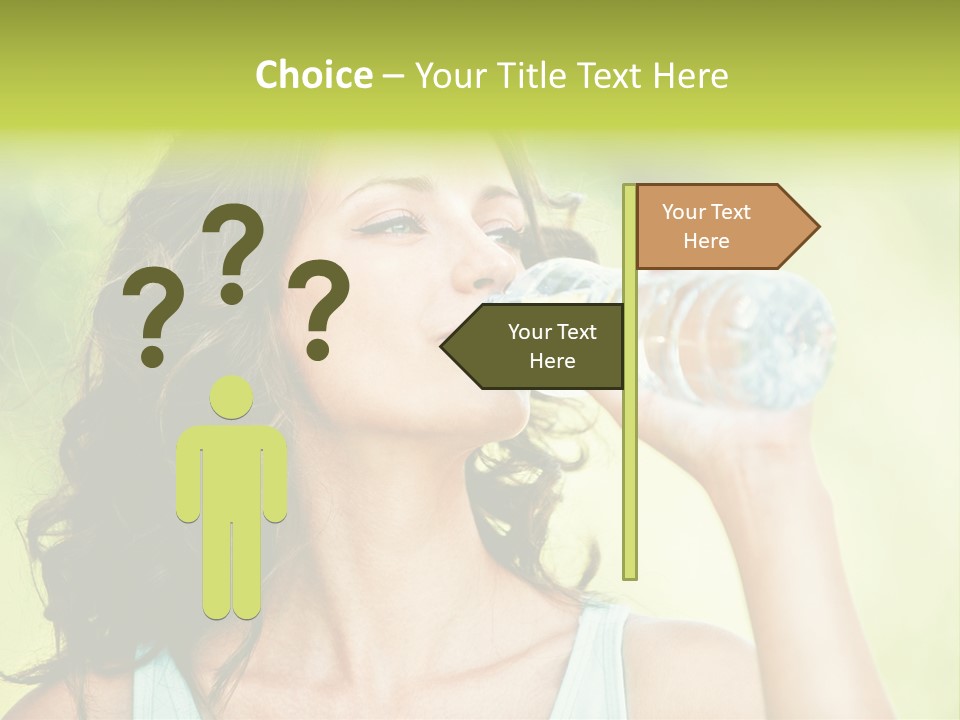 A Woman Drinking Water From A Plastic Bottle PowerPoint Template