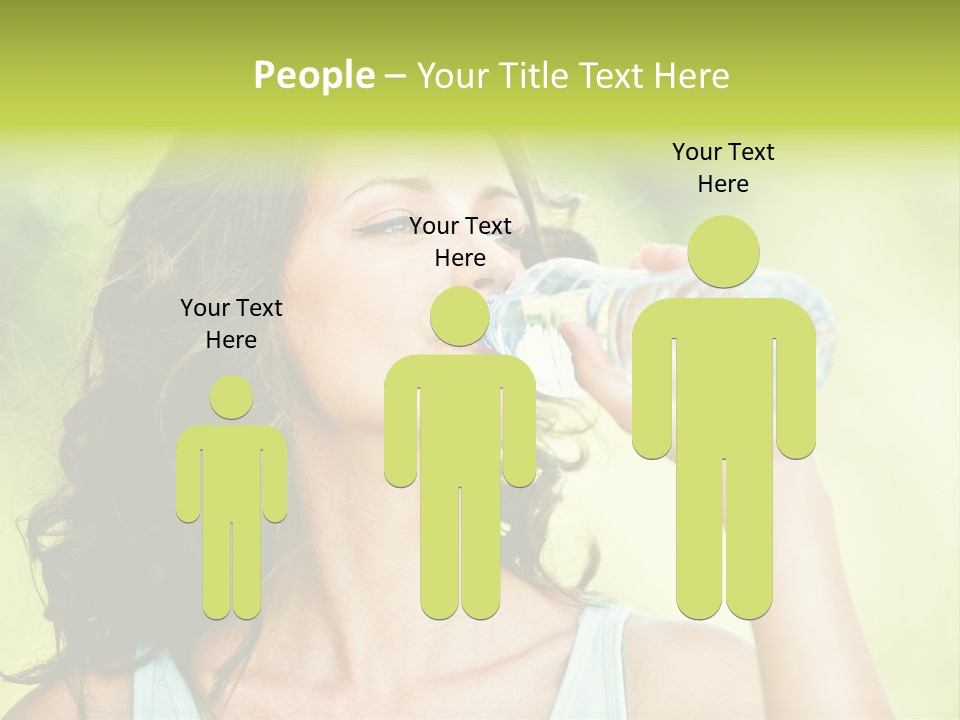 A Woman Drinking Water From A Plastic Bottle PowerPoint Template