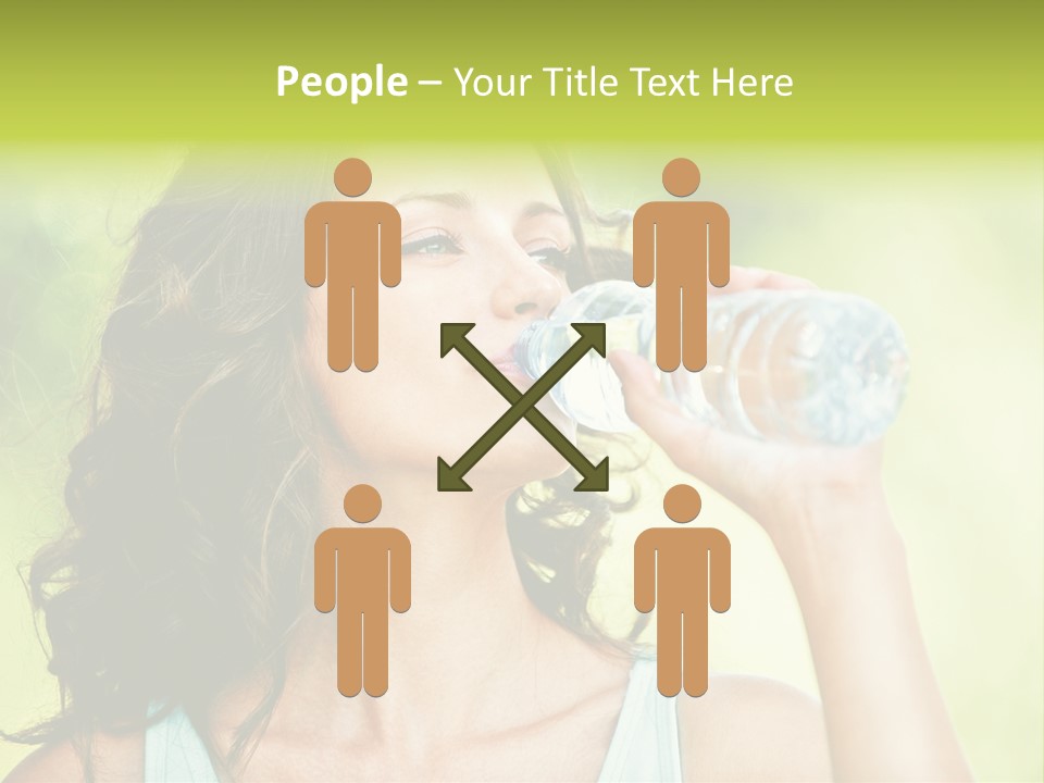 A Woman Drinking Water From A Plastic Bottle PowerPoint Template