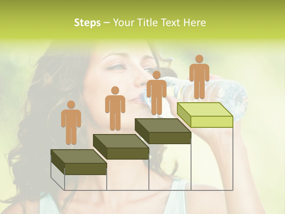 A Woman Drinking Water From A Plastic Bottle PowerPoint Template