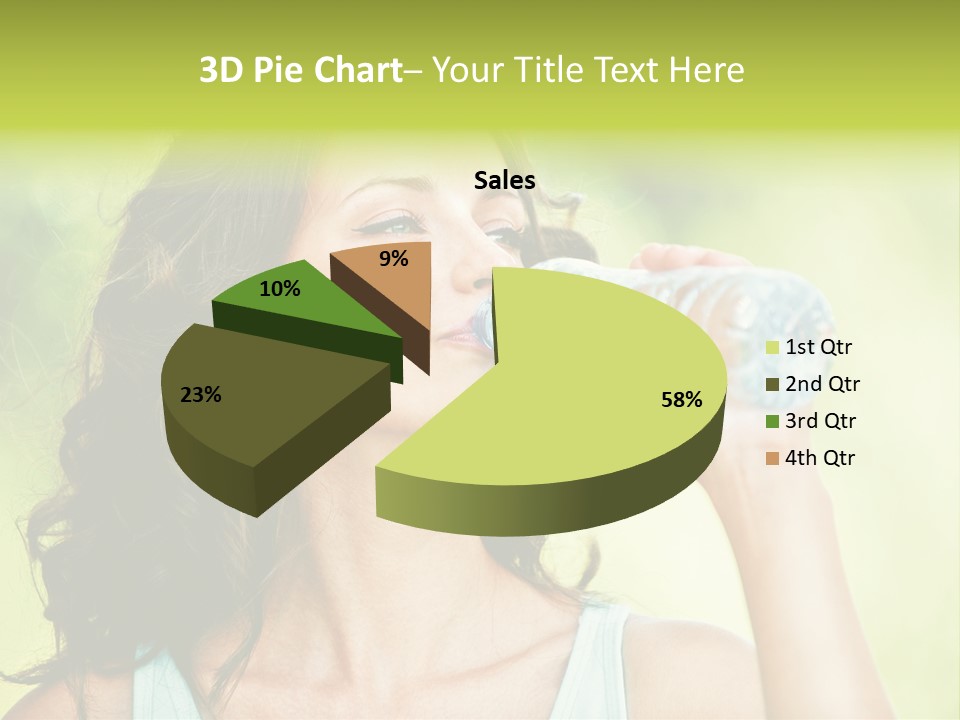 A Woman Drinking Water From A Plastic Bottle PowerPoint Template