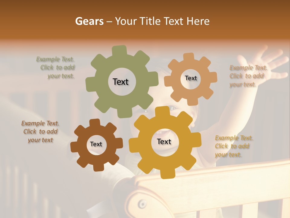 A Baby In A Crib With A Cast On It's Arm PowerPoint Template