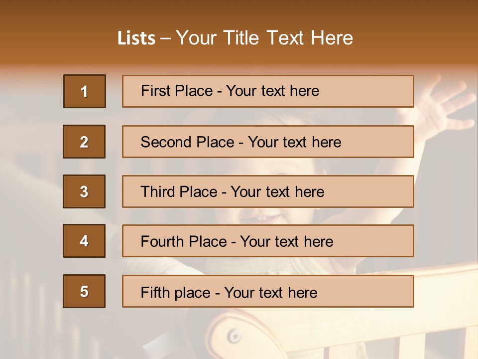 A Baby In A Crib With A Cast On It's Arm PowerPoint Template