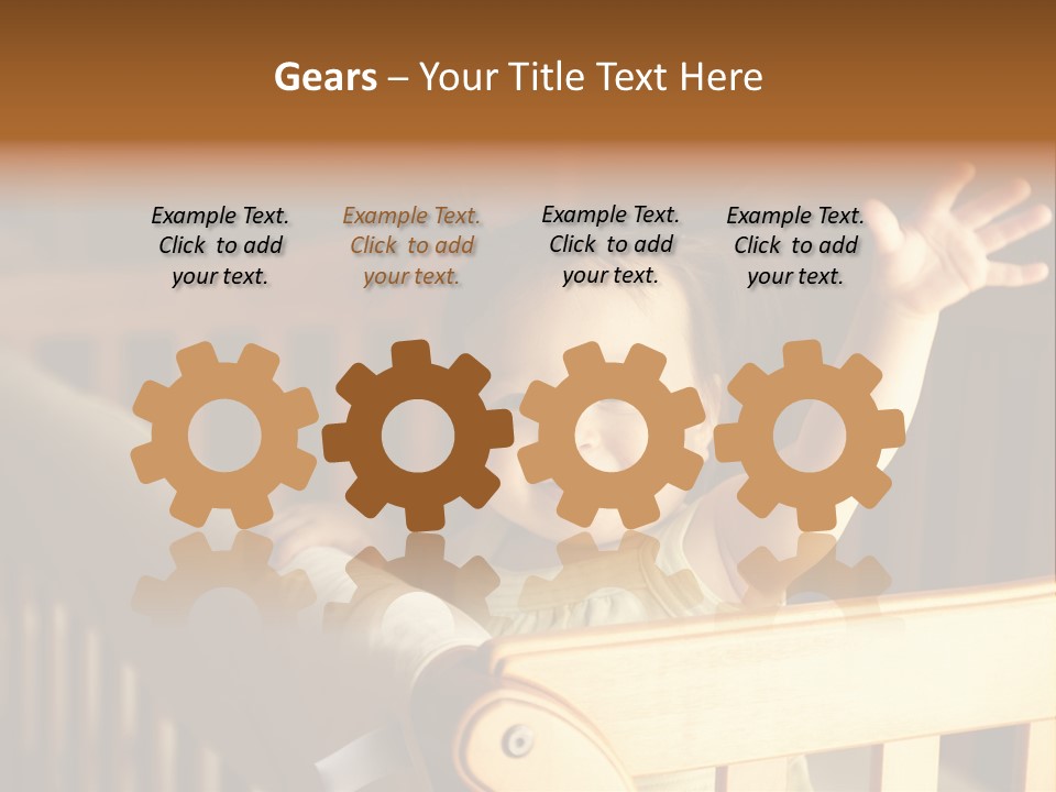 A Baby In A Crib With A Cast On It's Arm PowerPoint Template