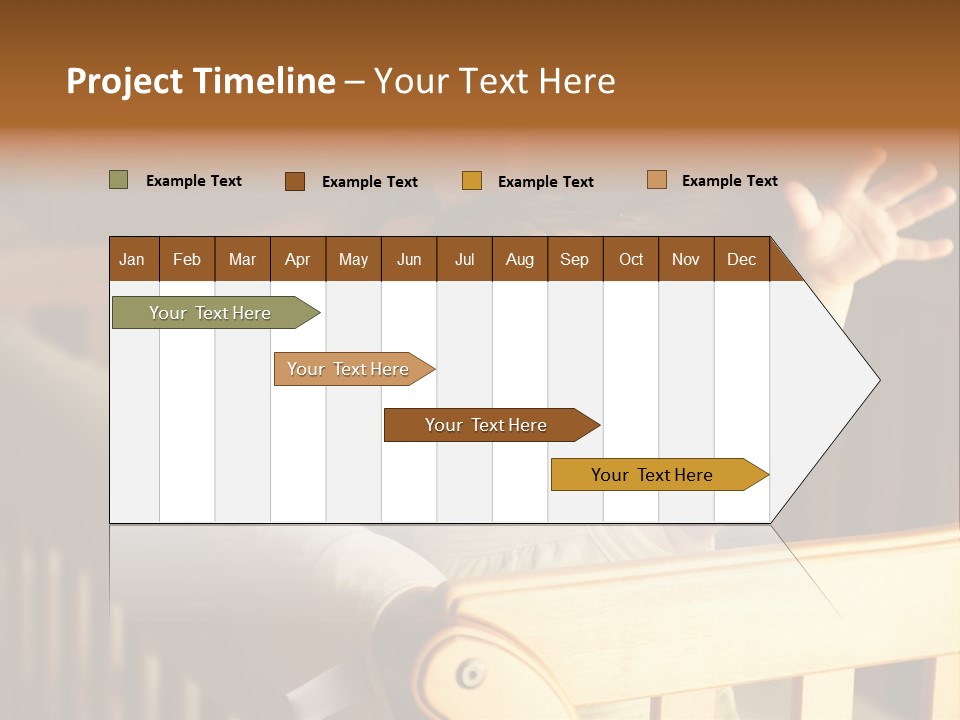 A Baby In A Crib With A Cast On It's Arm PowerPoint Template