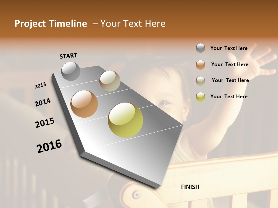 A Baby In A Crib With A Cast On It's Arm PowerPoint Template