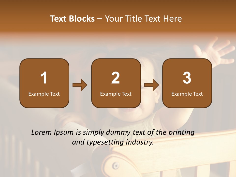 A Baby In A Crib With A Cast On It's Arm PowerPoint Template