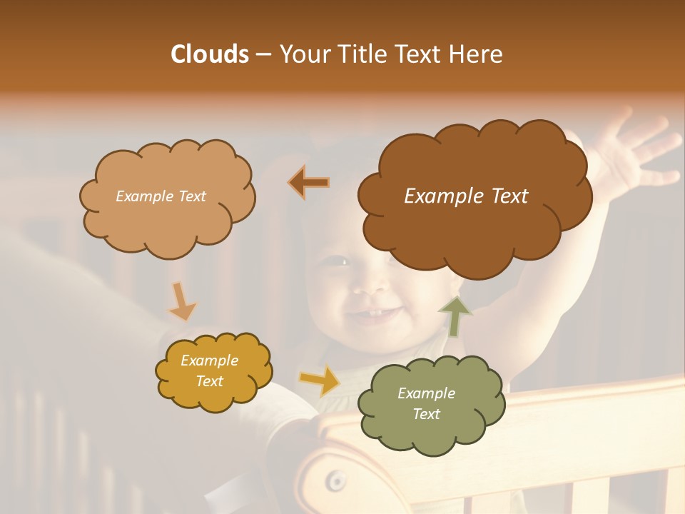 A Baby In A Crib With A Cast On It's Arm PowerPoint Template