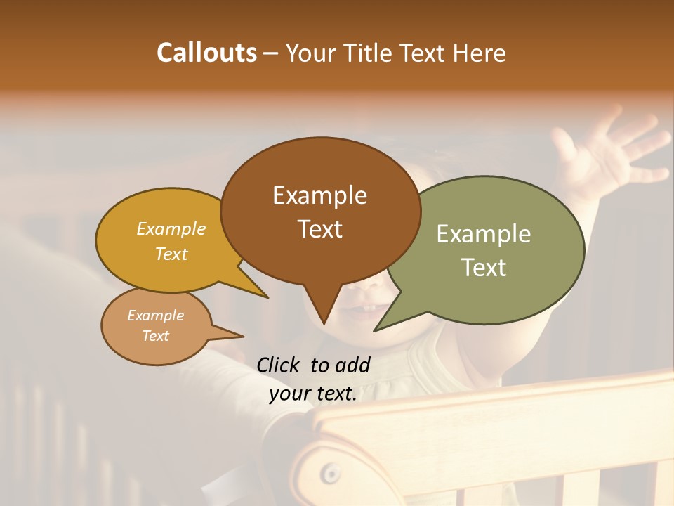 A Baby In A Crib With A Cast On It's Arm PowerPoint Template