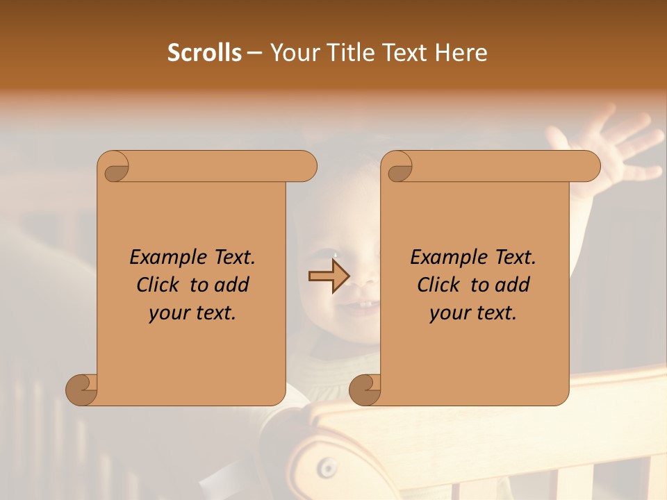 A Baby In A Crib With A Cast On It's Arm PowerPoint Template