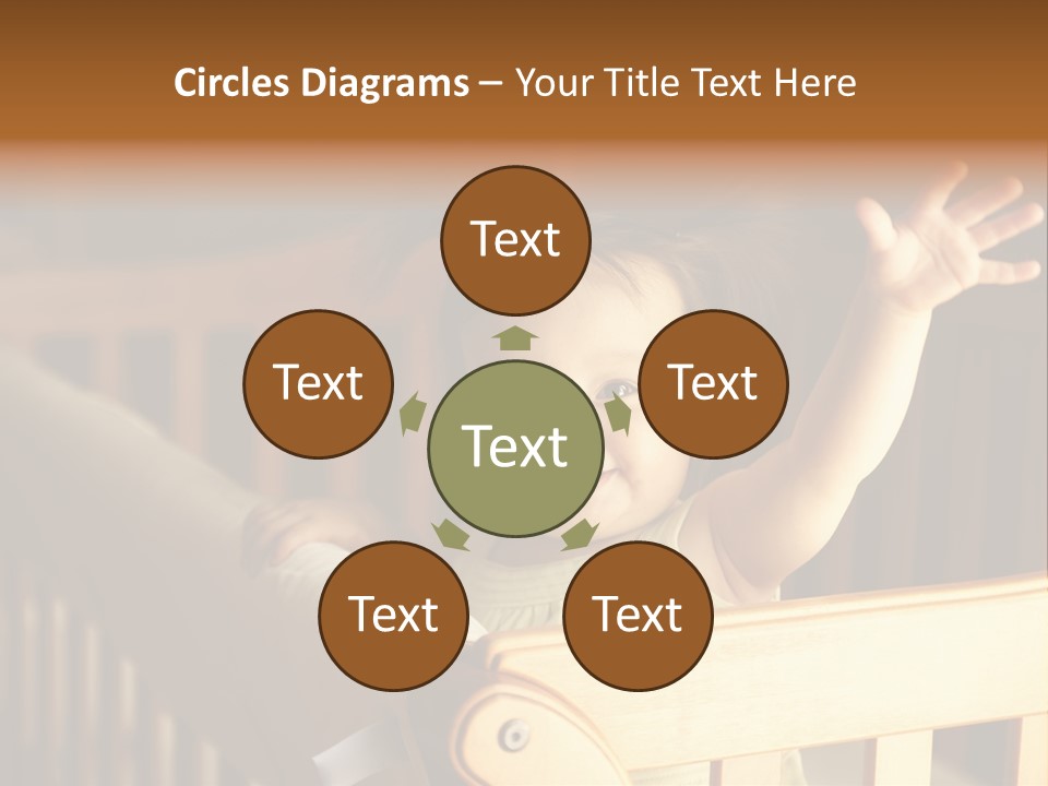 A Baby In A Crib With A Cast On It's Arm PowerPoint Template