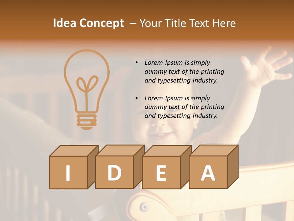 A Baby In A Crib With A Cast On It's Arm PowerPoint Template