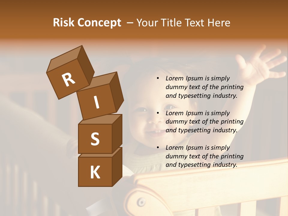 A Baby In A Crib With A Cast On It's Arm PowerPoint Template