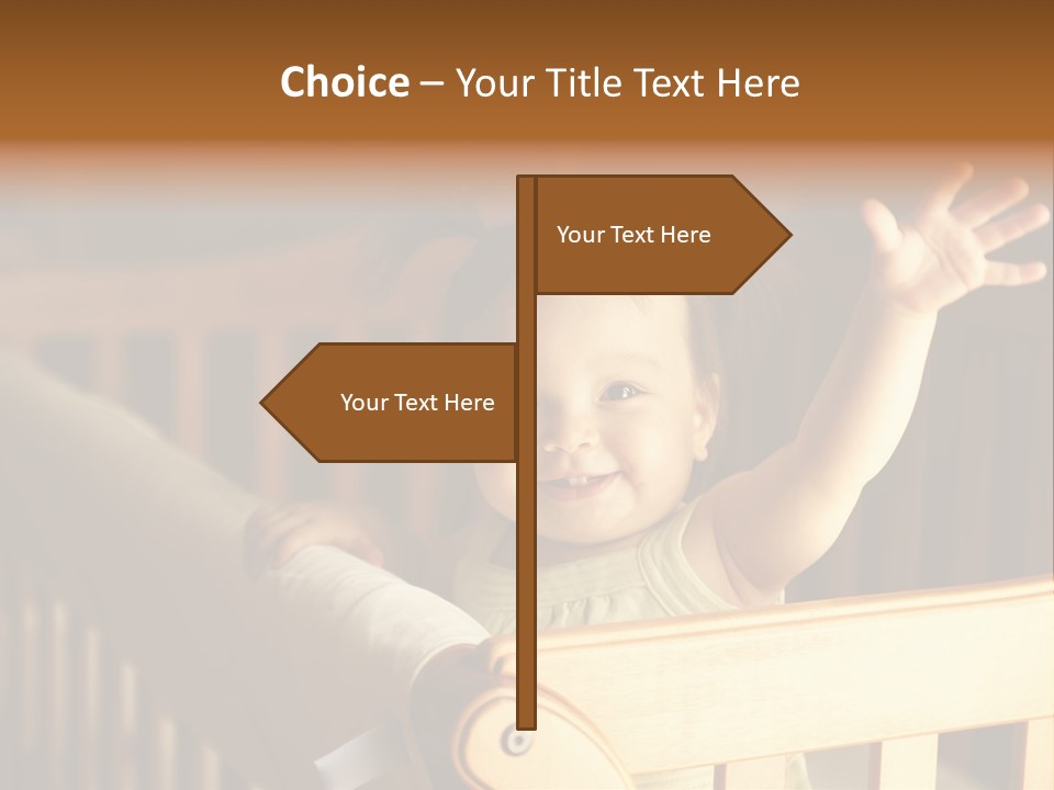 A Baby In A Crib With A Cast On It's Arm PowerPoint Template