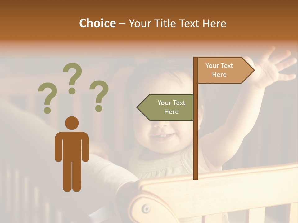 A Baby In A Crib With A Cast On It's Arm PowerPoint Template