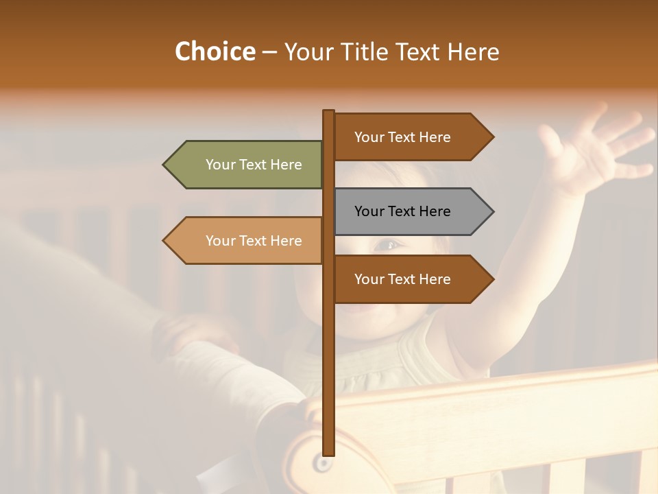 A Baby In A Crib With A Cast On It's Arm PowerPoint Template