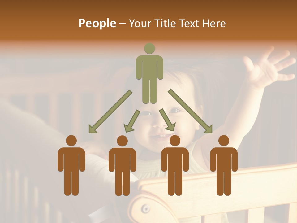 A Baby In A Crib With A Cast On It's Arm PowerPoint Template