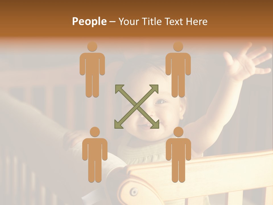 A Baby In A Crib With A Cast On It's Arm PowerPoint Template