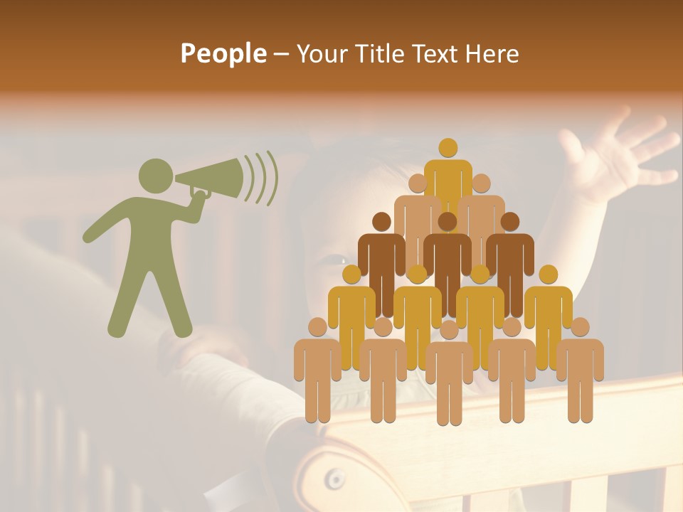 A Baby In A Crib With A Cast On It's Arm PowerPoint Template