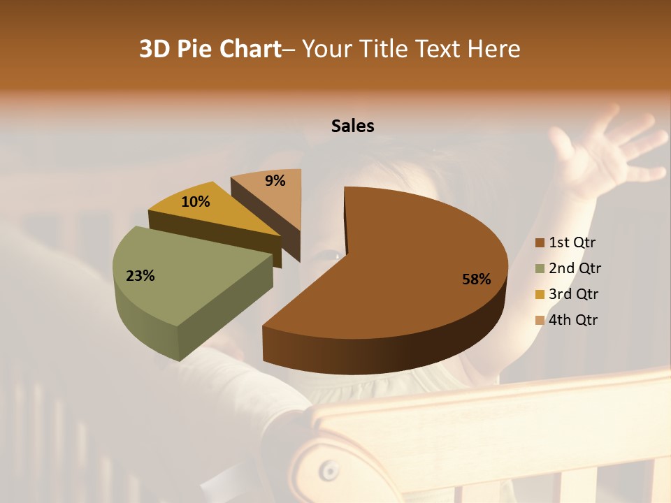 A Baby In A Crib With A Cast On It's Arm PowerPoint Template