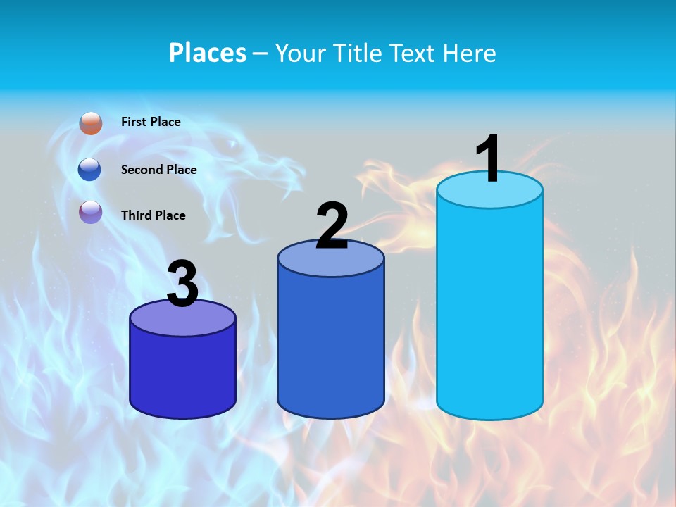 A Blue And Yellow Fire Dragon Powerpoint Presentation PowerPoint Template