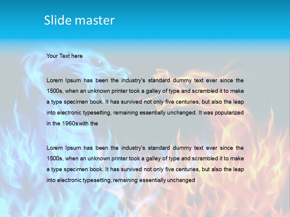 A Blue And Yellow Fire Dragon Powerpoint Presentation PowerPoint Template