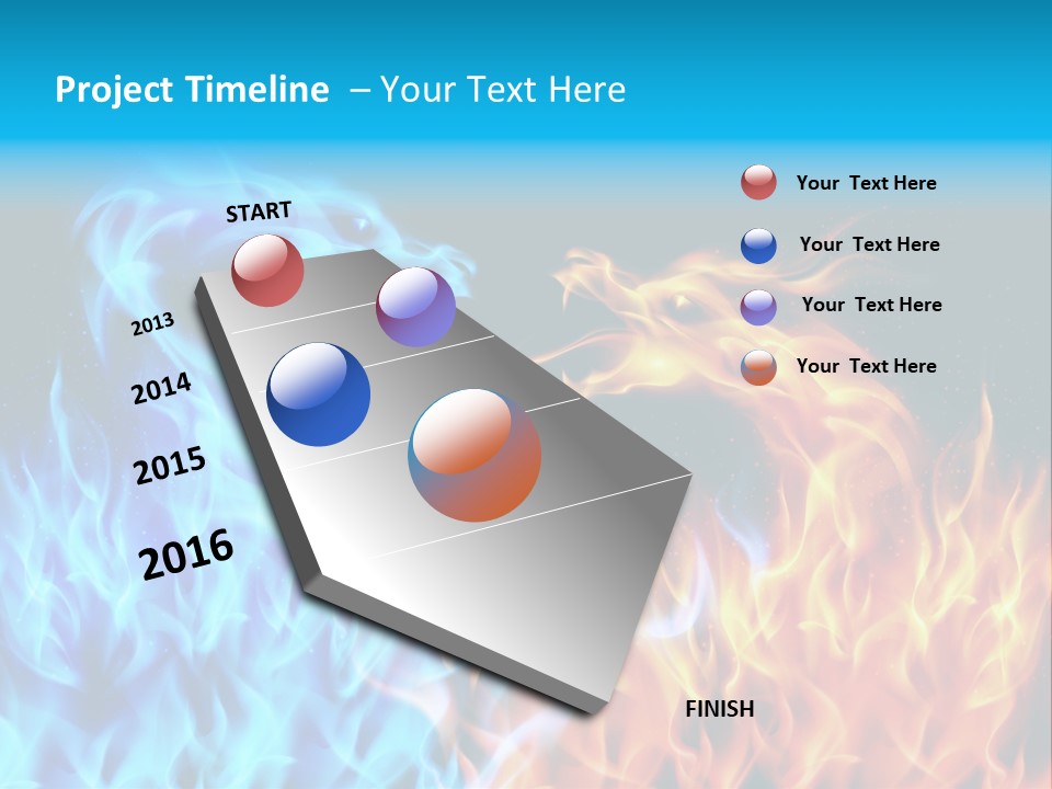 A Blue And Yellow Fire Dragon Powerpoint Presentation PowerPoint Template