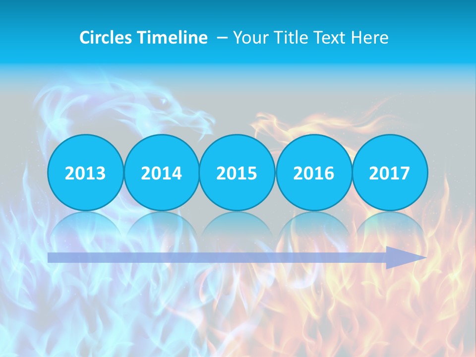 A Blue And Yellow Fire Dragon Powerpoint Presentation PowerPoint Template