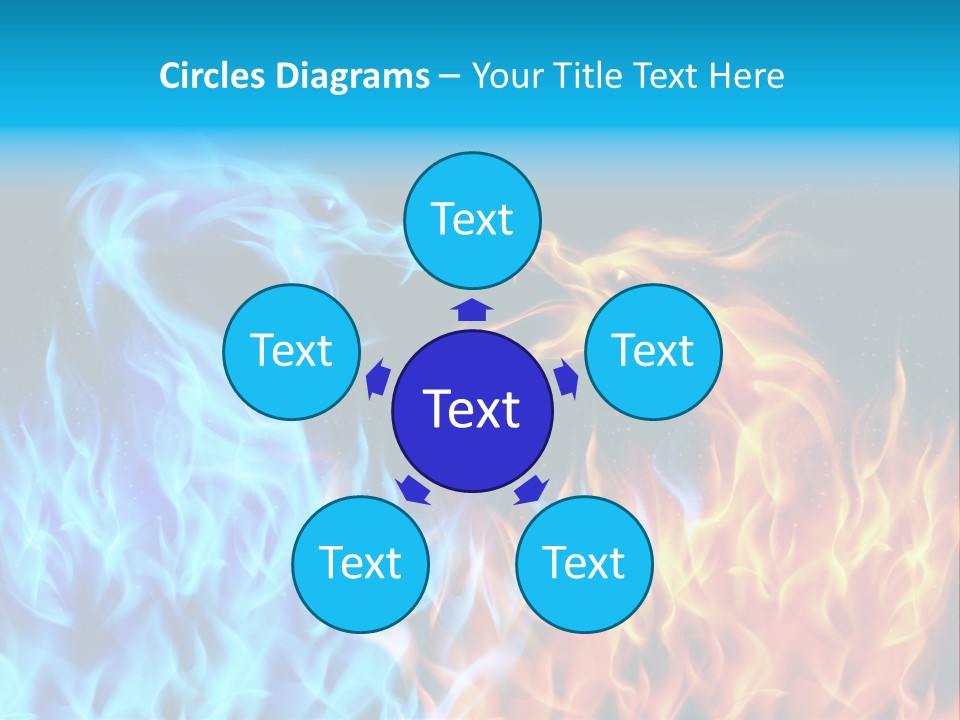 A Blue And Yellow Fire Dragon Powerpoint Presentation PowerPoint Template