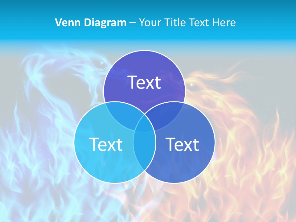 A Blue And Yellow Fire Dragon Powerpoint Presentation PowerPoint Template